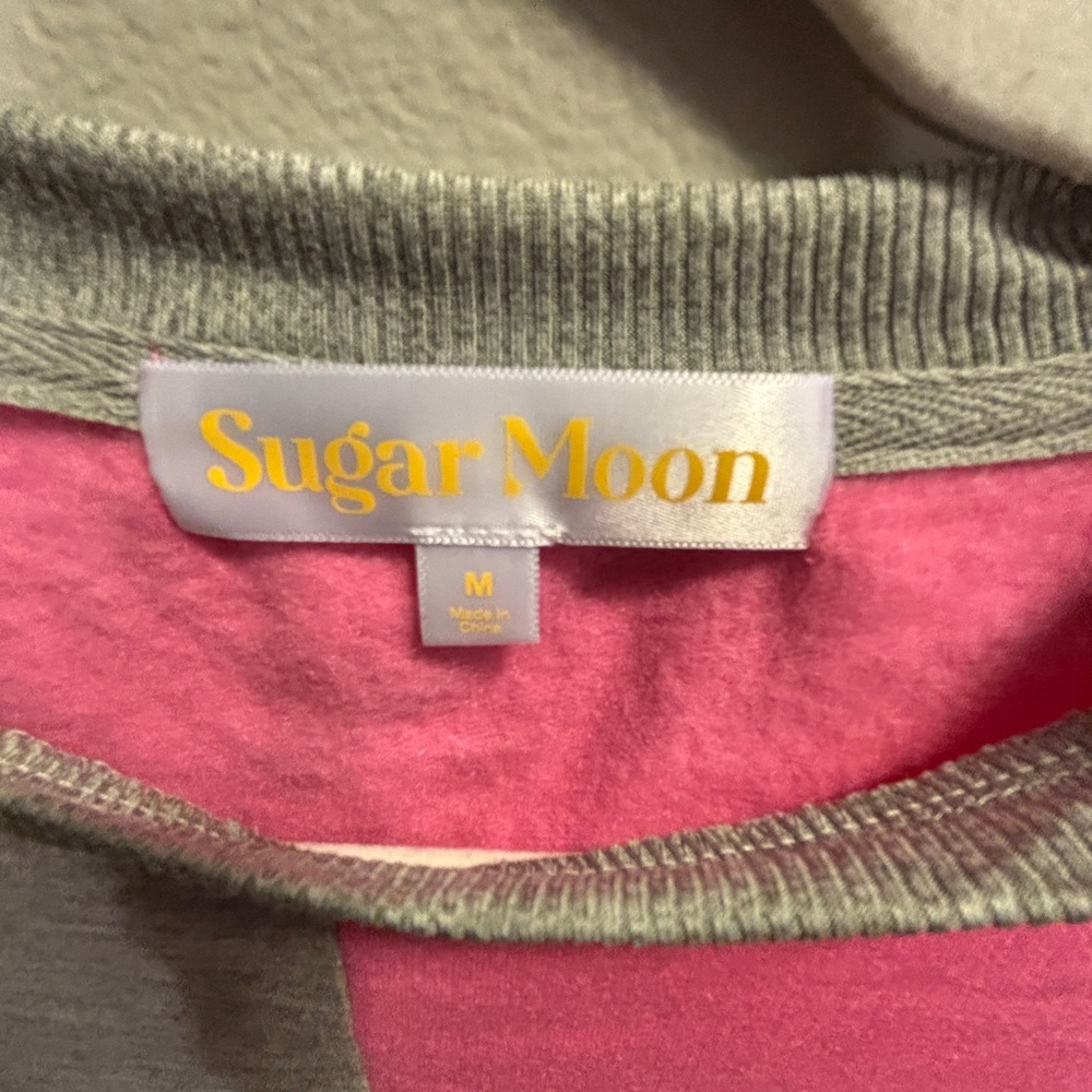 Colorblock Crop Top - Pink & Gray - Picture 3 of 4